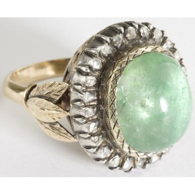 18kt-antique-emerald-and-diamond-ring