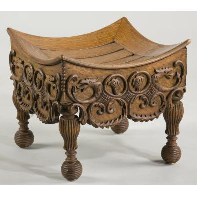 carved-victorian-oak-footstool