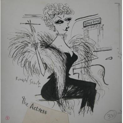 ronald-searle-br-b-1920-the-actress