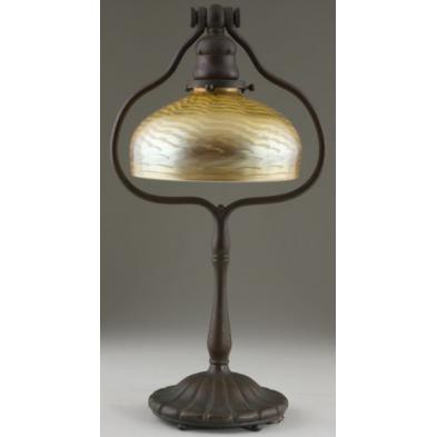 tiffany-studios-bronze-favrile-glass-lamp