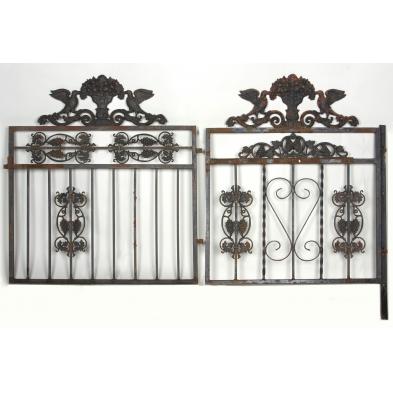 two-cast-iron-garden-gates