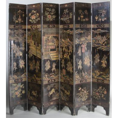 asian-six-panel-lacquered-screen-19th-century