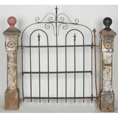 pair-of-antique-garden-gate-posts-with-gate