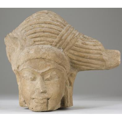 hindu-sandstone-head-of-a-male-deity