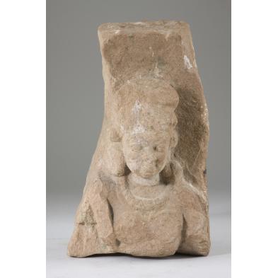 hindu-sandstone-relief-fragment-of-a-female-deity