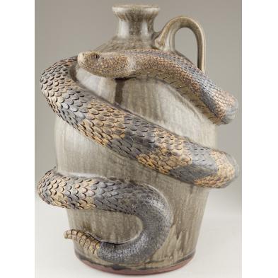 michael-melvin-crocker-ga-folk-pottery-snake-jug