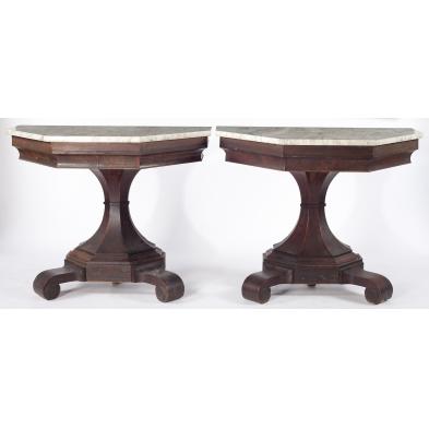 pair-of-marble-top-classical-console-tables