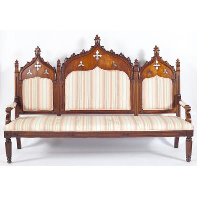 american-victorian-gothic-revival-hall-bench