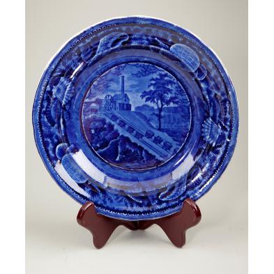 historical-blue-staffordshire-plate-b-o-rr