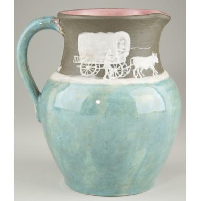 pisgah-forest-cameo-pitcher-nc-pottery