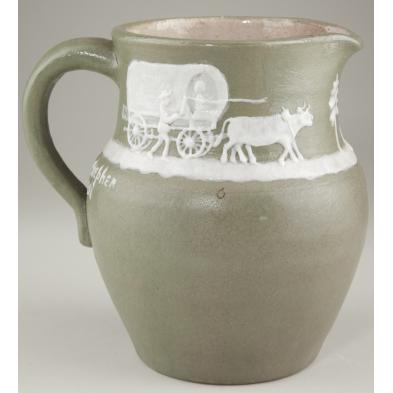 pisgah-forest-cameo-pitcher-nc-pottery