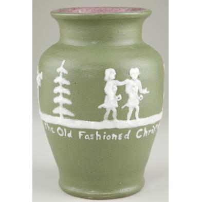 pisgah-forest-pottery-christmas-vase-nc-pottery