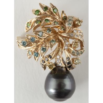 tahitian-pearl-and-colored-diamond-brooch