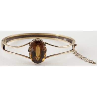 antique-smokey-quartz-bangle-bracelet-english