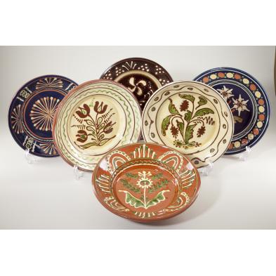 group-of-six-westmoore-pottery-chargers