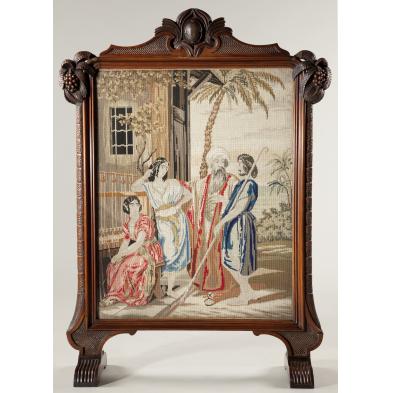 carved-firescreen-with-needlepoint-tapestry
