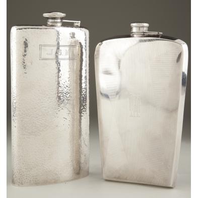 two-art-deco-sterling-silver-flasks