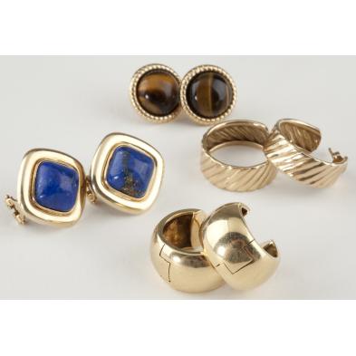 four-pairs-of-gold-earrings