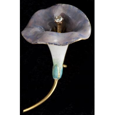 art-nouveau-style-enamel-and-diamond-lily-brooch
