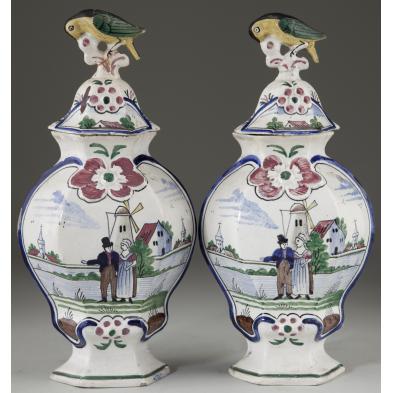pair-of-delft-lidded-garniture-vases