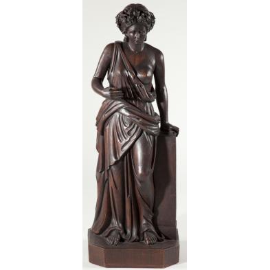 carved-oak-statue-of-a-classical-female