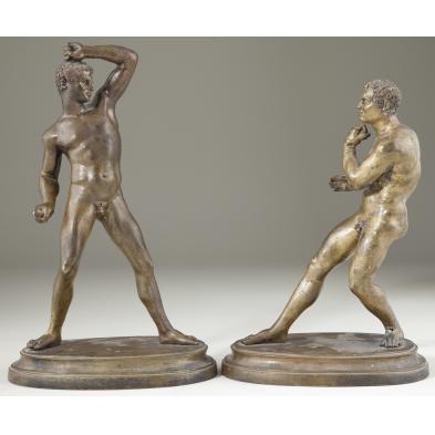 two-antique-hollow-cast-classical-bronze-pugilists