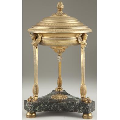 french-engine-turned-gilt-brass-lidded-compote