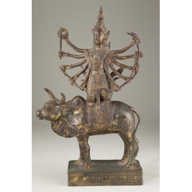 thai-gilt-bronze-shiva-on-bull