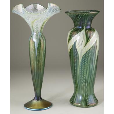 two-lundberg-studios-banana-leaf-vases
