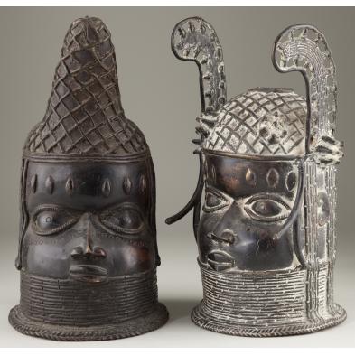 two-benin-style-bronze-oba-heads