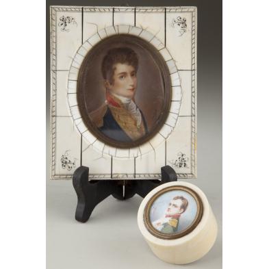 two-signed-portrait-miniature-items-of-napoleon