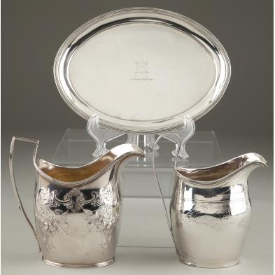 bateman-family-sterling-cream-jugs-teapot-stand