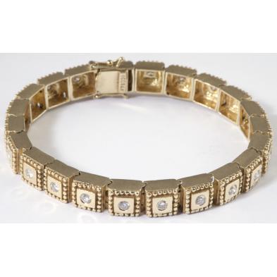 square-link-diamond-bracelet