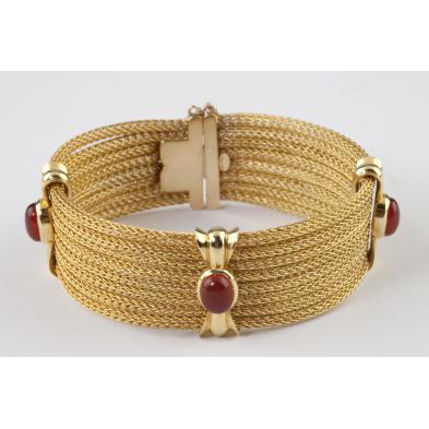 woven-gold-and-carnelian-bracelet