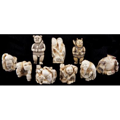 group-of-nine-figural-netsuke