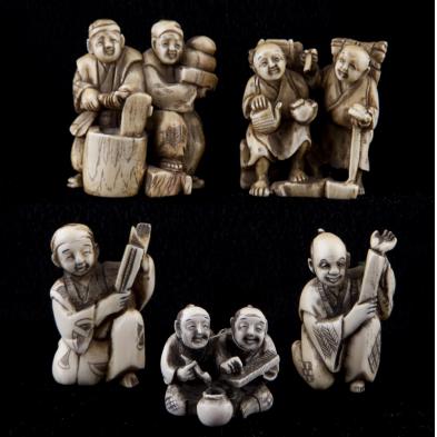 group-of-five-japanese-figural-netsuke