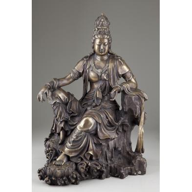 chinese-cast-bronze-statuette-depicting-guanyin