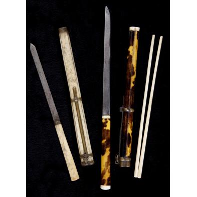two-antique-japanese-kaiken-daggers