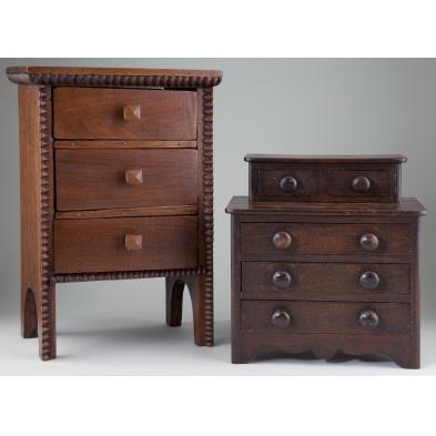 two-miniature-american-chests-of-drawers