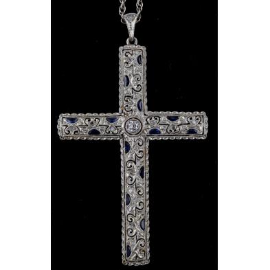 edwardian-sapphire-and-diamond-cross