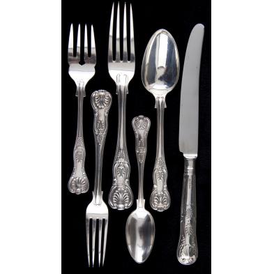 assembled-kings-pattern-sterling-flatware-service