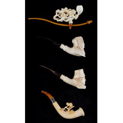 four-figural-ivory-and-meeschaum-pipes