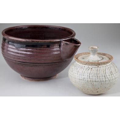 two-karen-karnes-stoneware-pieces