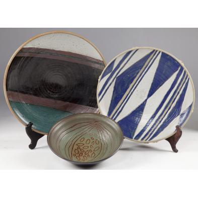 three-large-ken-uyemura-stoneware-bowls