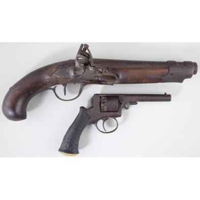 two-unmarked-19th-century-pistols