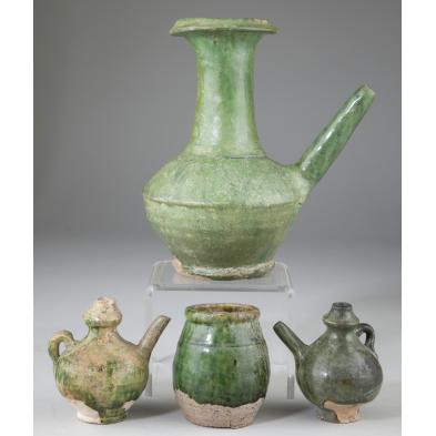group-of-four-chinese-green-lead-glazed-vessels