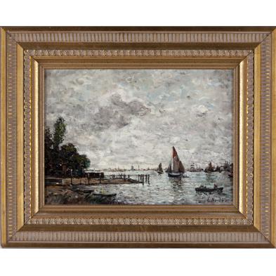 manner-of-boudin-fr-19th-c-harbor-scene