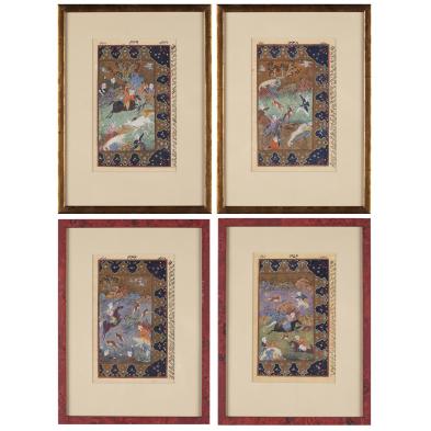 four-persian-illuminated-manuscript-pages