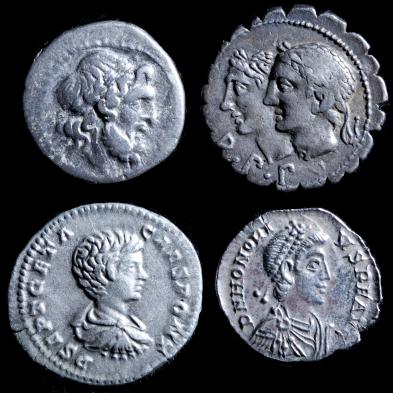 four-ancient-roman-silver-coins