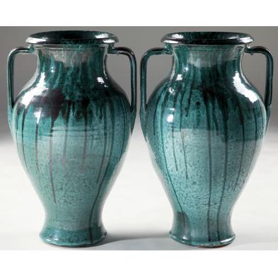 fine-pair-floor-vases-nc-pottery